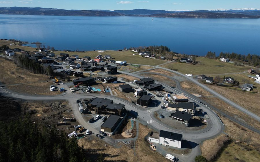 Den nye boligfeltet Kjønstadmarka i Levanger kommune.